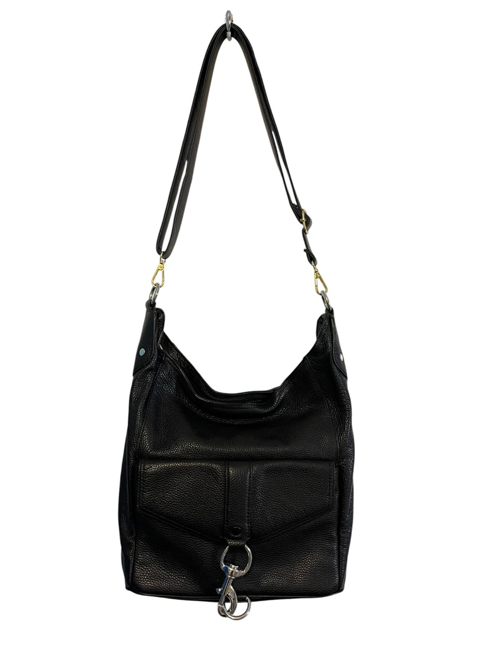 Rebecca Minkoff Black Hudson Slouchy Moto Hobo Bag